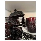 Large Collection of Vintage Avon 1876 Cape Cod Ruby Glassware Dishes