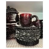 Large Collection of Vintage Avon 1876 Cape Cod Ruby Glassware Dishes