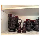 Large Collection of Vintage Avon 1876 Cape Cod Ruby Glassware Dishes