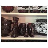 Large Collection of Vintage Avon 1876 Cape Cod Ruby Glassware Dishes