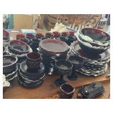 Extensive Collection of Vintage Avon 1876 Cape Cod Ruby Red Glass Tableware