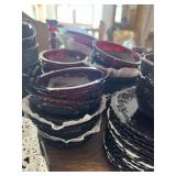 Extensive Collection of Vintage Avon 1876 Cape Cod Ruby Red Glass Tableware