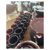 Extensive Collection of Vintage Avon 1876 Cape Cod Ruby Red Glass Tableware