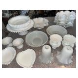 Collection of 20 Vintage Fenton Silver Crest Milk Glass Pieces