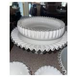 Collection of 20 Vintage Fenton Silver Crest Milk Glass Pieces