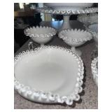 Collection of 20 Vintage Fenton Silver Crest Milk Glass Pieces