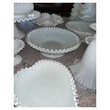Collection of 20 Vintage Fenton Silver Crest Milk Glass Pieces