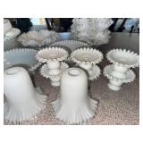 Collection of 20 Vintage Fenton Silver Crest Milk Glass Pieces