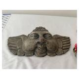 Set of 2 Decorative Wall Hanging Plaques - Angel Face and Ornate Floral Sconce