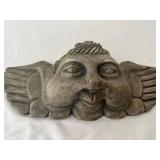 Set of 2 Decorative Wall Hanging Plaques - Angel Face and Ornate Floral Sconce