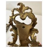 Set of 2 Decorative Wall Hanging Plaques - Angel Face and Ornate Floral Sconce