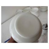 Set of 14 White Cups and Creamers with Salt and Pepper Shakers