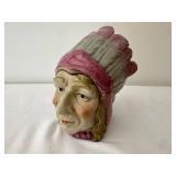 Handcrafted Native American Ceramic Humidor Tobacco Cigar Jar with Removable Lid