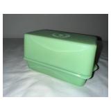 Vintage Jadeite Green Glass Butter Dish with Lid