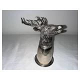 Antique Style Silver Plate Deer Head Stirrup Cup
