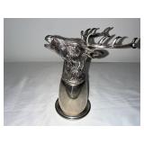 Antique Style Silver Plate Deer Head Stirrup Cup