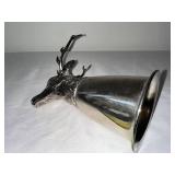 Antique Style Silver Plate Deer Head Stirrup Cup