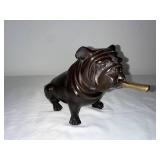 Vintage Bulldog Doorstop with Tobacco Pipe Detail