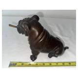 Vintage Bulldog Doorstop with Tobacco Pipe Detail