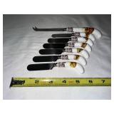 Set of 6 Spode Woodland Cheese Spreaders and Cheese Knife