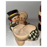Christmas Ceramic Collectibles Set with Santa, Carolers, and Stein