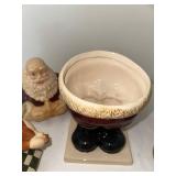 Christmas Ceramic Collectibles Set with Santa, Carolers, and Stein