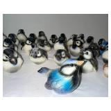 Collection of 32 Hand-Painted Ceramic Bird Figurines