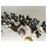 Collection of 32 Hand-Painted Ceramic Bird Figurines