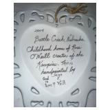 Handpainted Kewpie Heart Shaped Ceramic Plaque, 2004