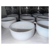 Collection of Glass Serving Bowls, Teacups, and Shell Dishes