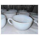 Collection of Glass Serving Bowls, Teacups, and Shell Dishes