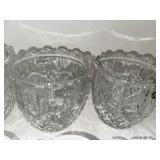 Collection of Glass Serving Bowls, Teacups, and Shell Dishes