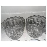 Collection of Glass Serving Bowls, Teacups, and Shell Dishes