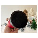 Set of Vintage Christmas Decorations including Santa Figures and Snowy Trees