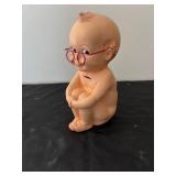 Vintage Kewpie Baby Coin Bank with Glasses