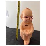 Vintage Kewpie Baby Coin Bank with Glasses