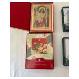 Assortment of Holiday Greeting Cards Including Christmas and Winter Themes