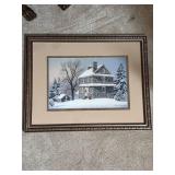 Framed Winter Scene Print by Wayne Britton, Signed and Numbered
