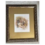Framed Vintage Artwork with Angelic Figures
