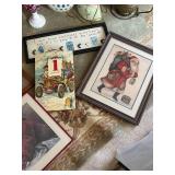 Collection of Framed Santa Claus Christmas Art Prints