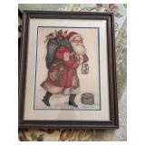 Collection of Framed Santa Claus Christmas Art Prints