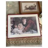 Collection of Framed Santa Claus Christmas Art Prints