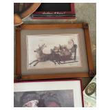 Collection of Framed Santa Claus Christmas Art Prints