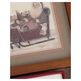 Collection of Framed Santa Claus Christmas Art Prints