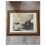 Framed Louis Icart Print with Ornate Gold Frame