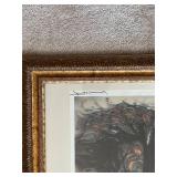 Framed Louis Icart Print with Ornate Gold Frame