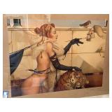 The Creation - Michael Parkes Unique Surrealist Artwork Print with Woman, Leopard, and Owl