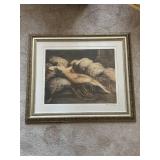 Framed Art Print by Louis Icart - Vintage Nude Study