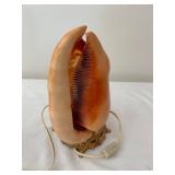 Vintage Carved Cameo Shell Lamp with Ornate Brass Base