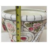 Mosaic Floral Ceramic Planter, 8" Tall